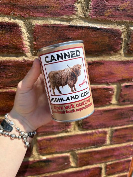 Canned Highland Cow Animal Plush