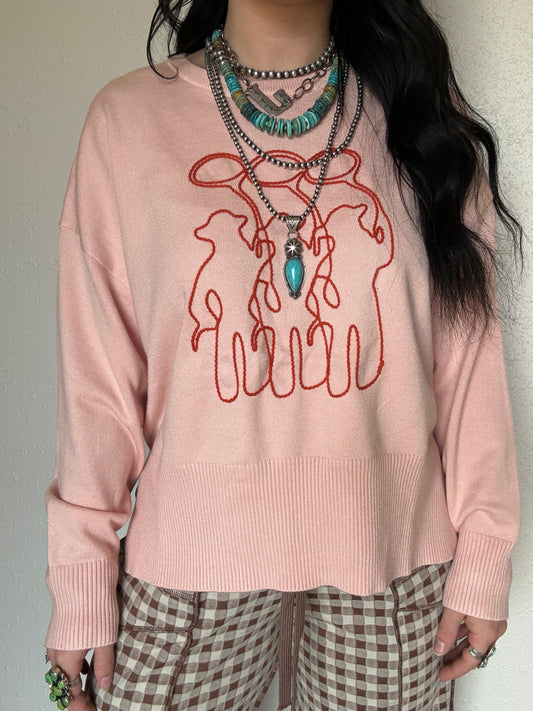 Tres Amigos Blush Sweater