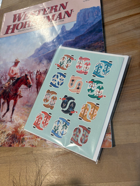 Blank Card: Cowboy Boots: Single Card