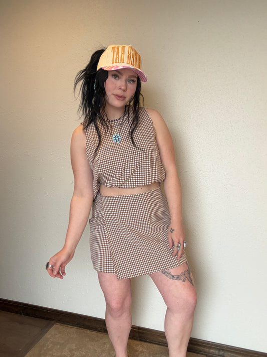 The Cowboy Check Skort Set