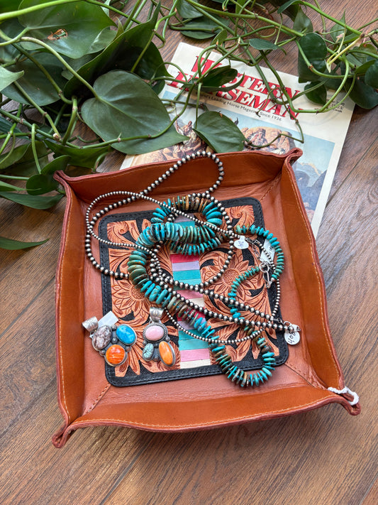 Serape Leather Tray