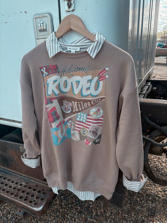Miles City Banner Hand Drawn Graphic Crewneck