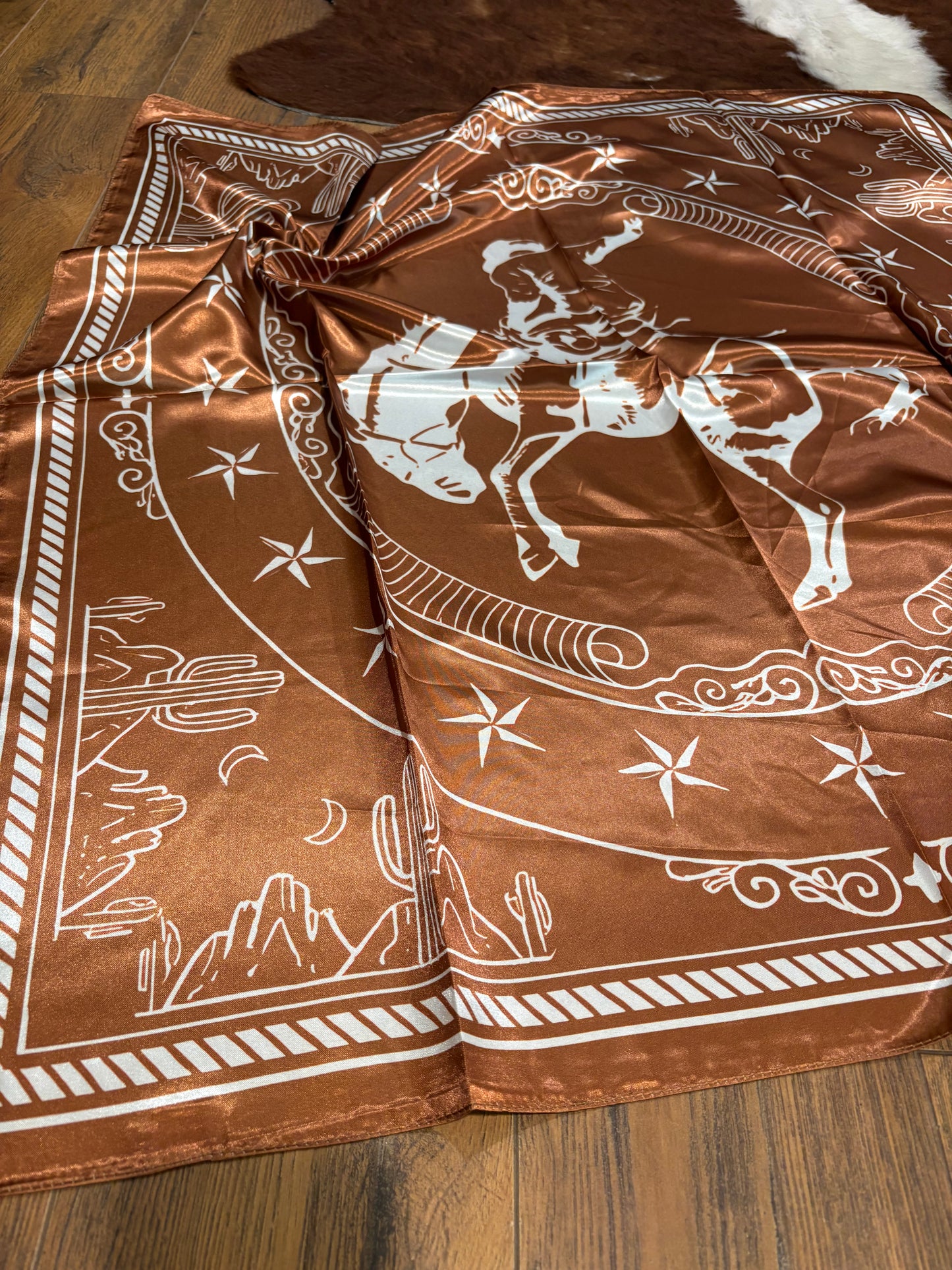 Brown Bucking Horse Wild Rag