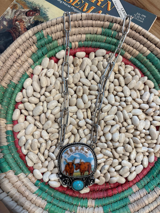Texas Portrait Turquoise Necklace