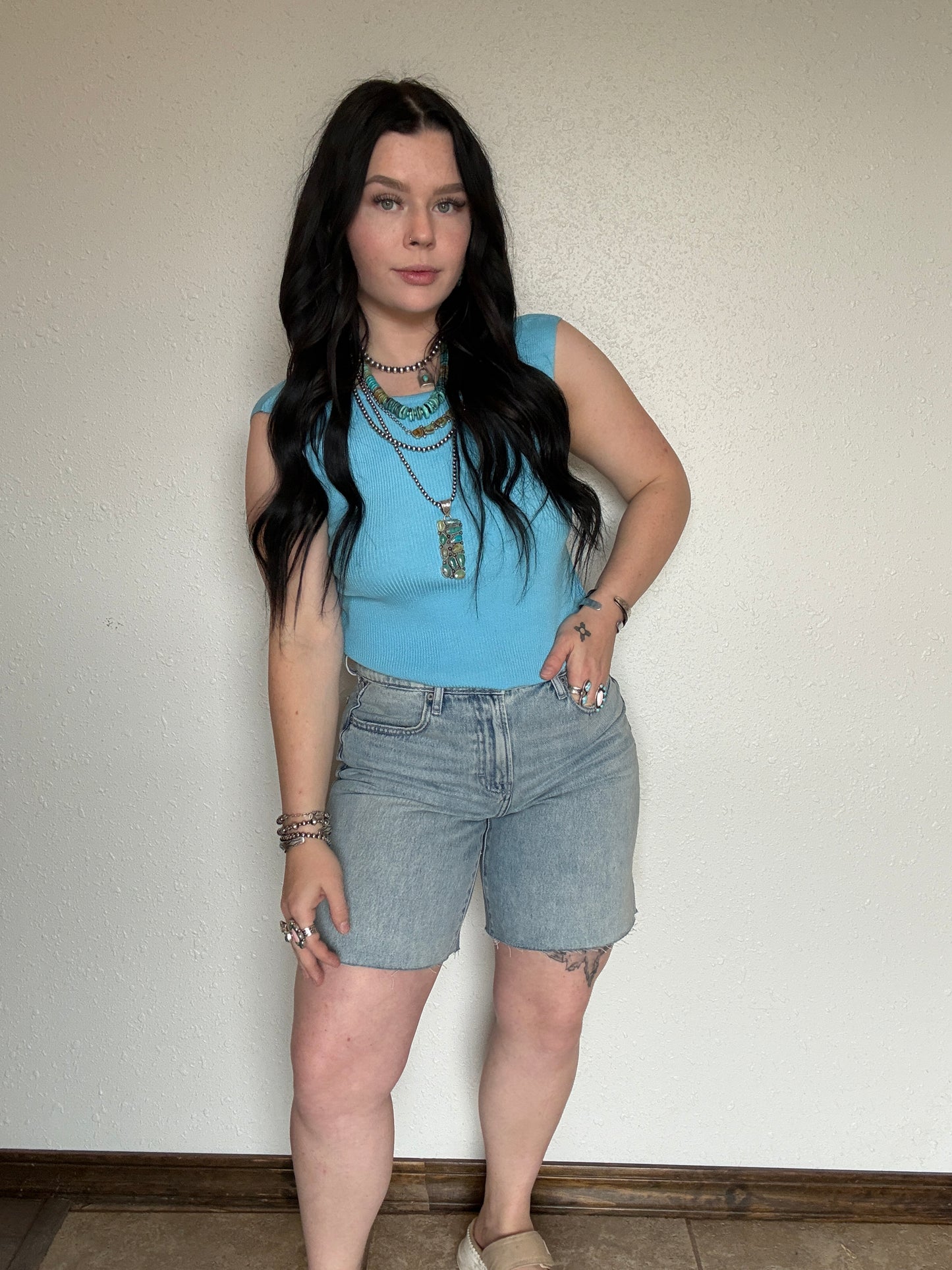 The Stevie Open Back Tank *Blue