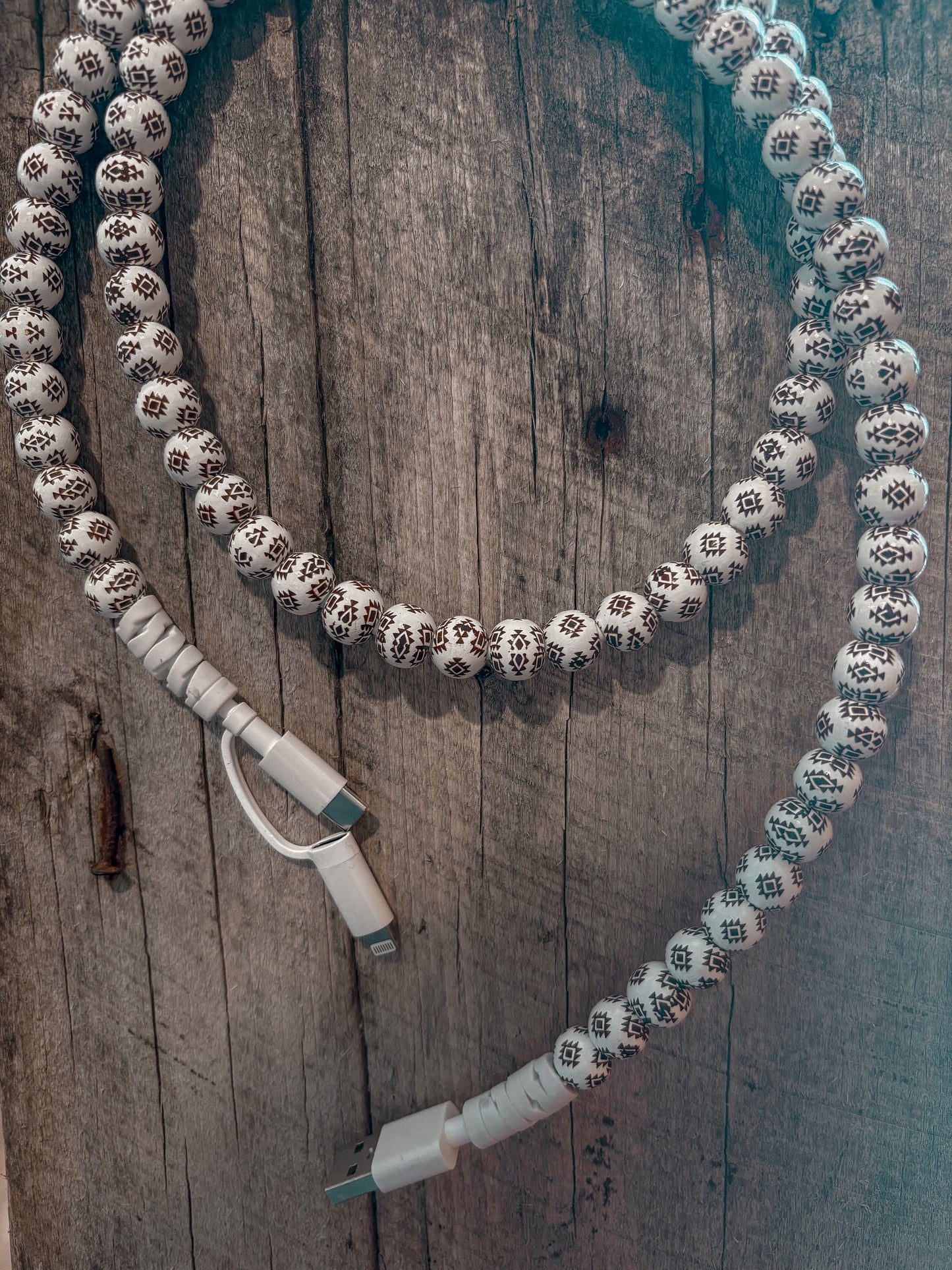 Aztec Beaded Phone Charger