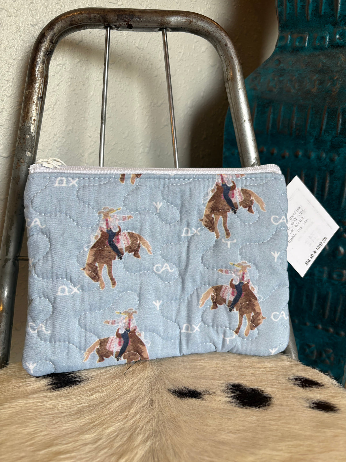 Casey Cowboy Quilted Makeup Bag