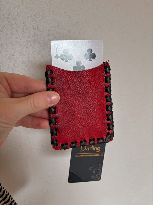 Red Leather Card Holder