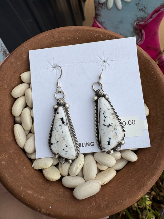 Chassity Belone Native Made White Buffalo Earrings