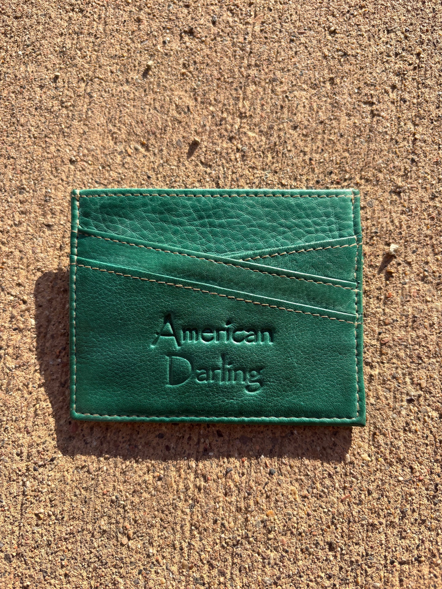 Turquoise Leather Card Holder