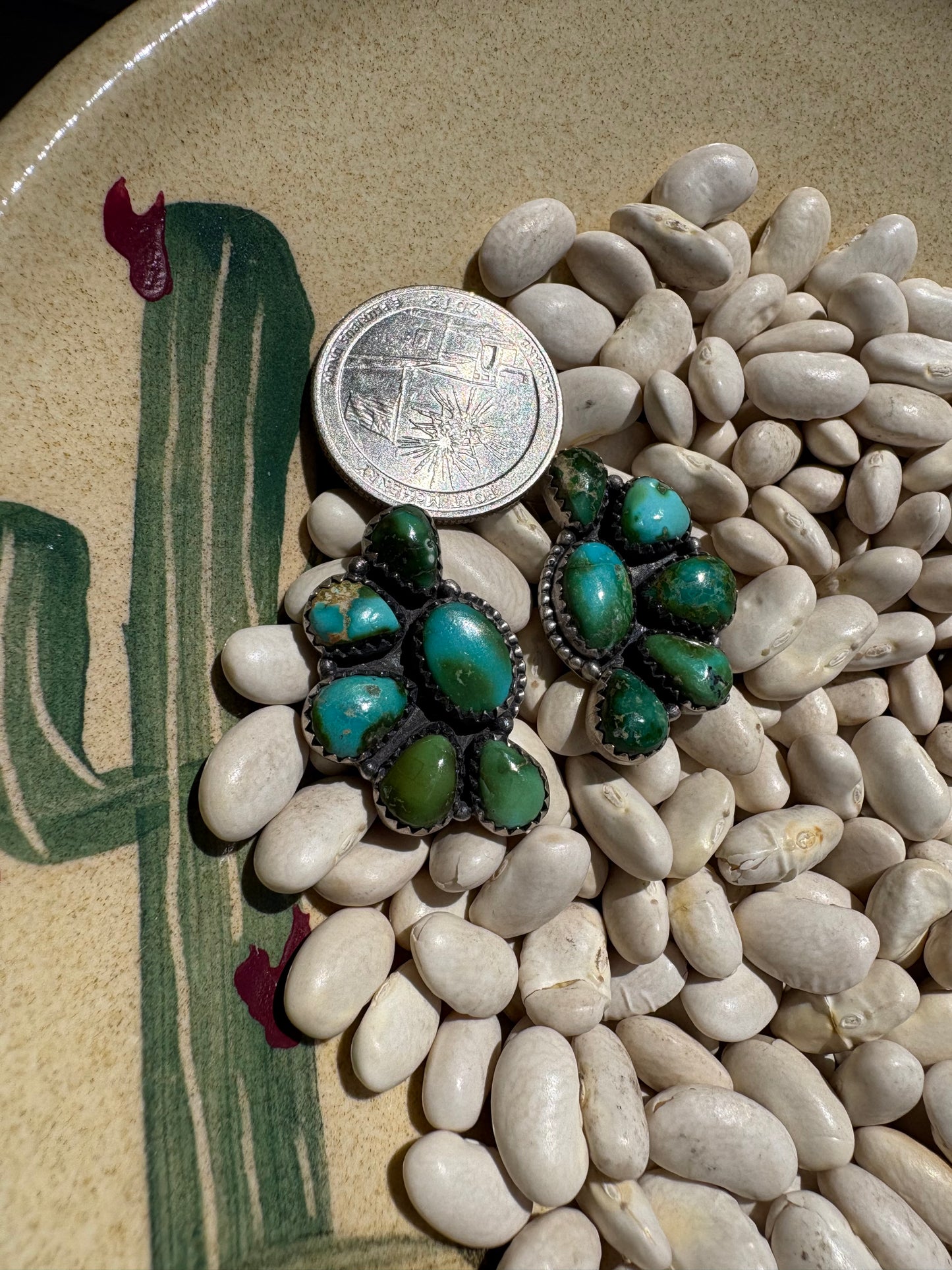 Large Sonoran Gold Half Cluster Earrings