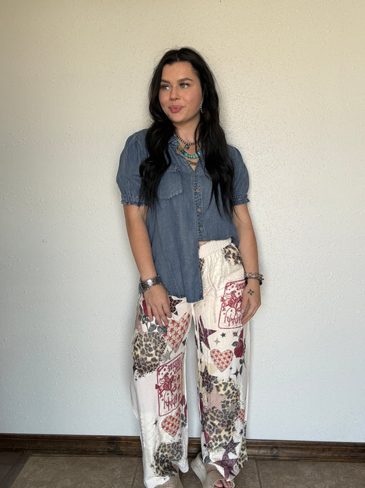 The Star Leopard Drawstring Pants