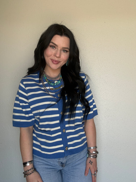 Americana Breeze Knit Top *Blue