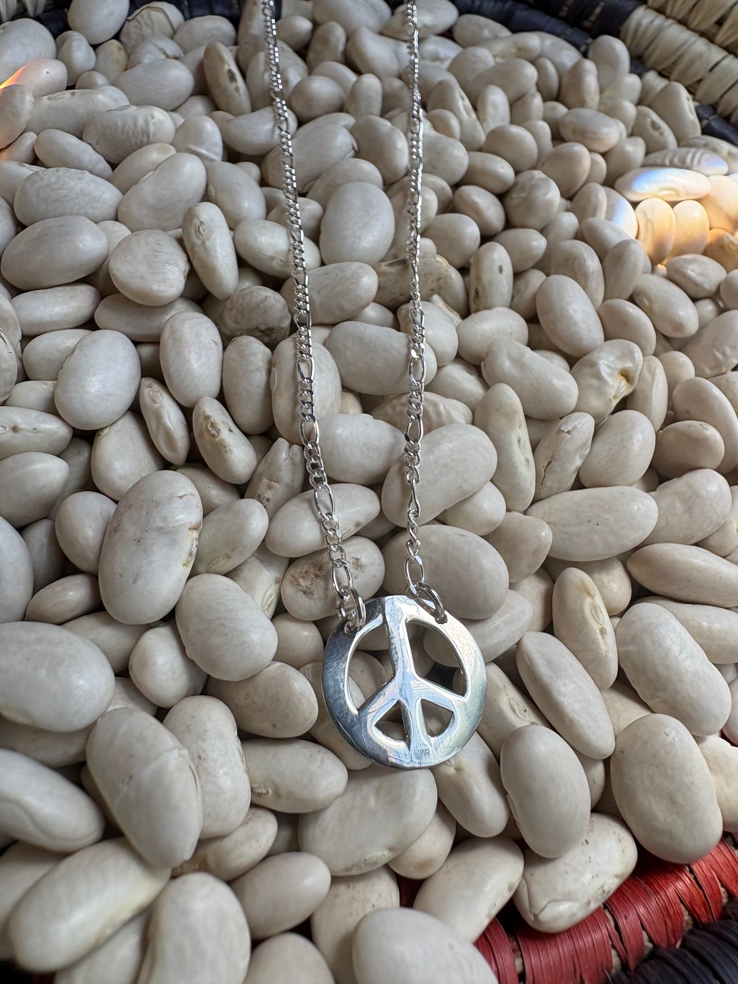 Sterling Peace Sign Necklace