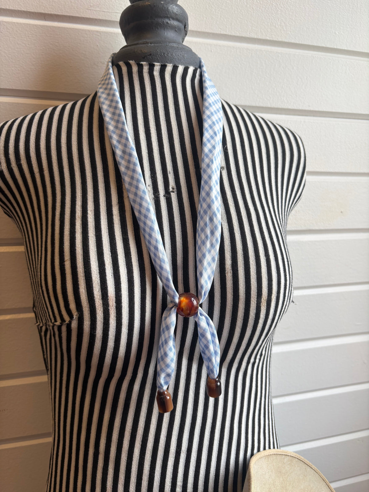 Gingham Beaded Twilly