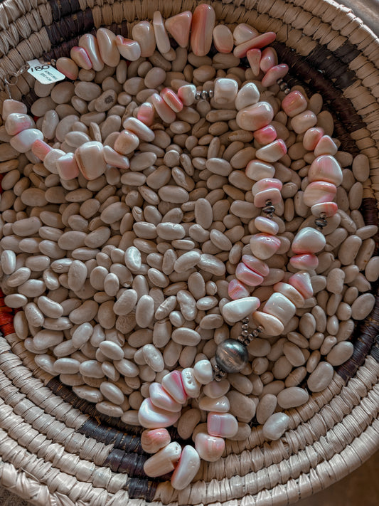 Pink Conch Lariat Necklace