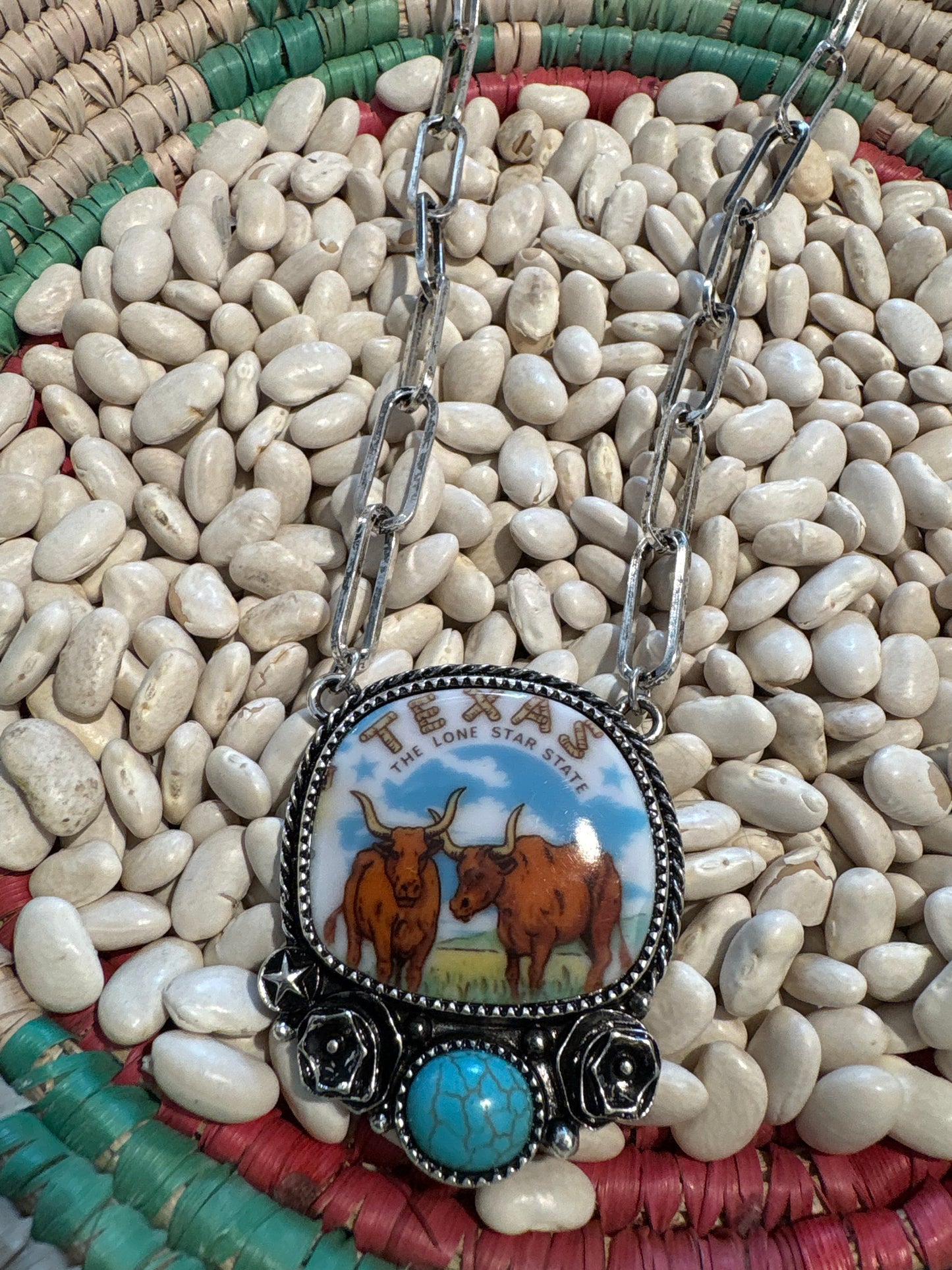 Texas Portrait Turquoise Necklace