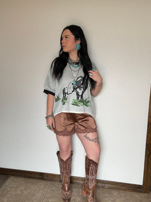 Brisbee Brown Lace Shorts