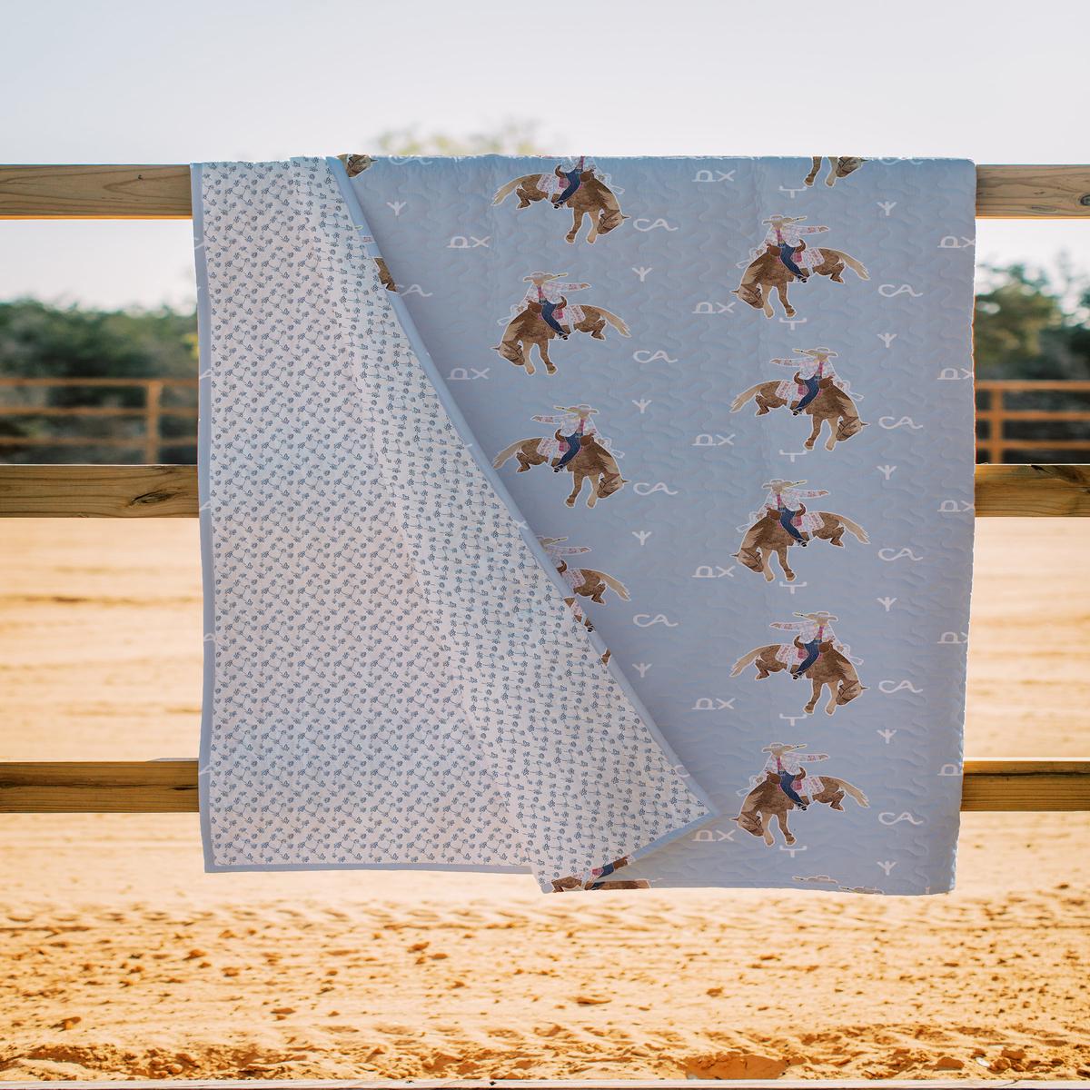 Casey Cowgirl Blue Patchwork Quilt *QUEEN