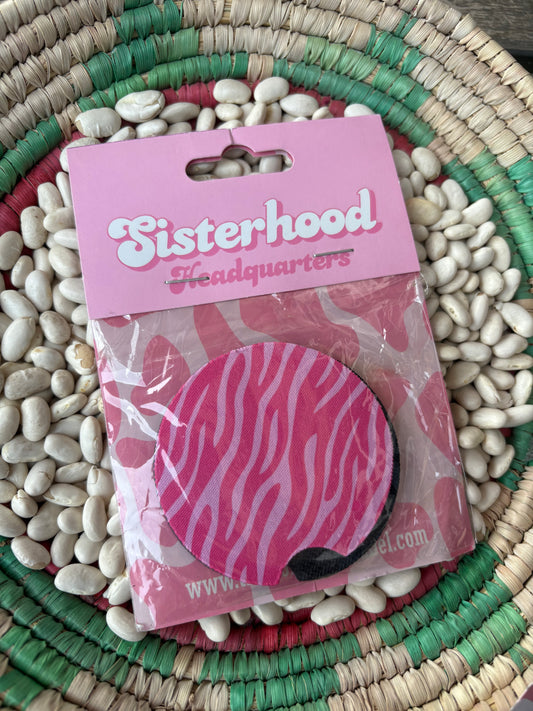 Pink Zebra Car Coasters
