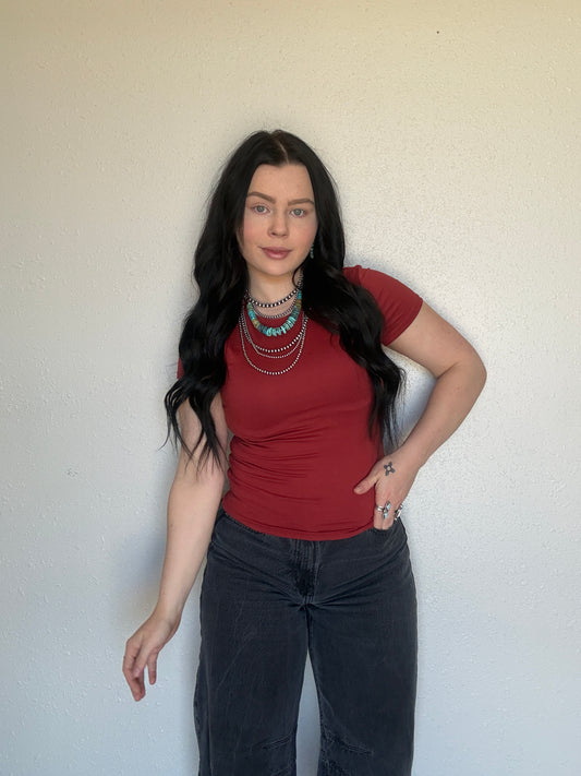 Butter Soft Basic Tee *Red Pony