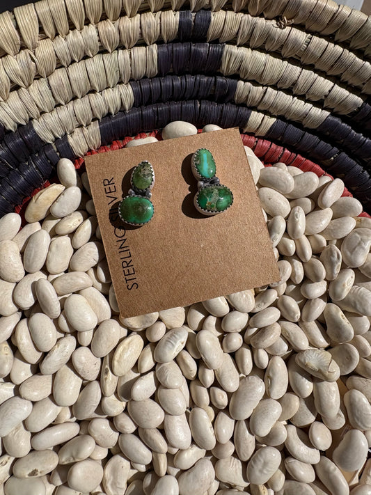 Sonoran Gold Turquoise Double Stone Studs