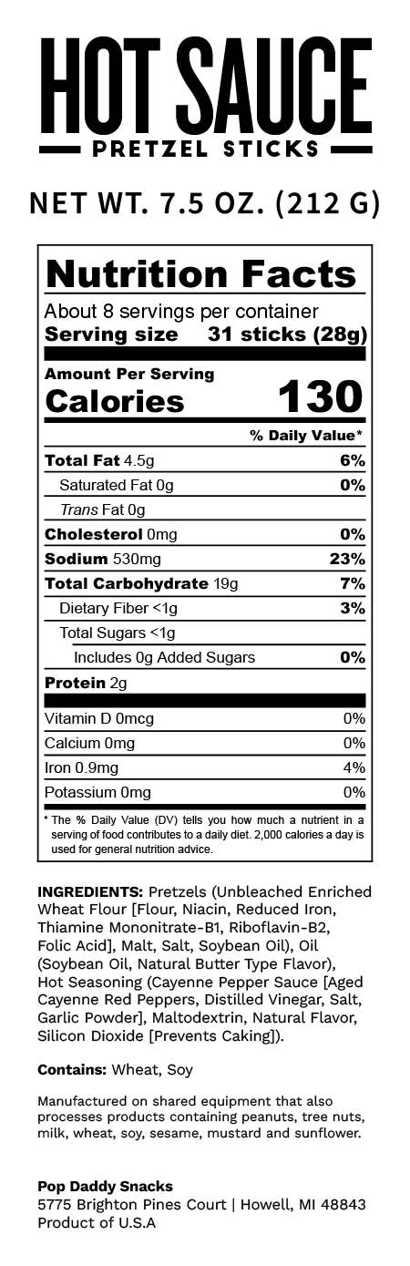Seasoned Pretzels - 7.5oz - Hot Sauce