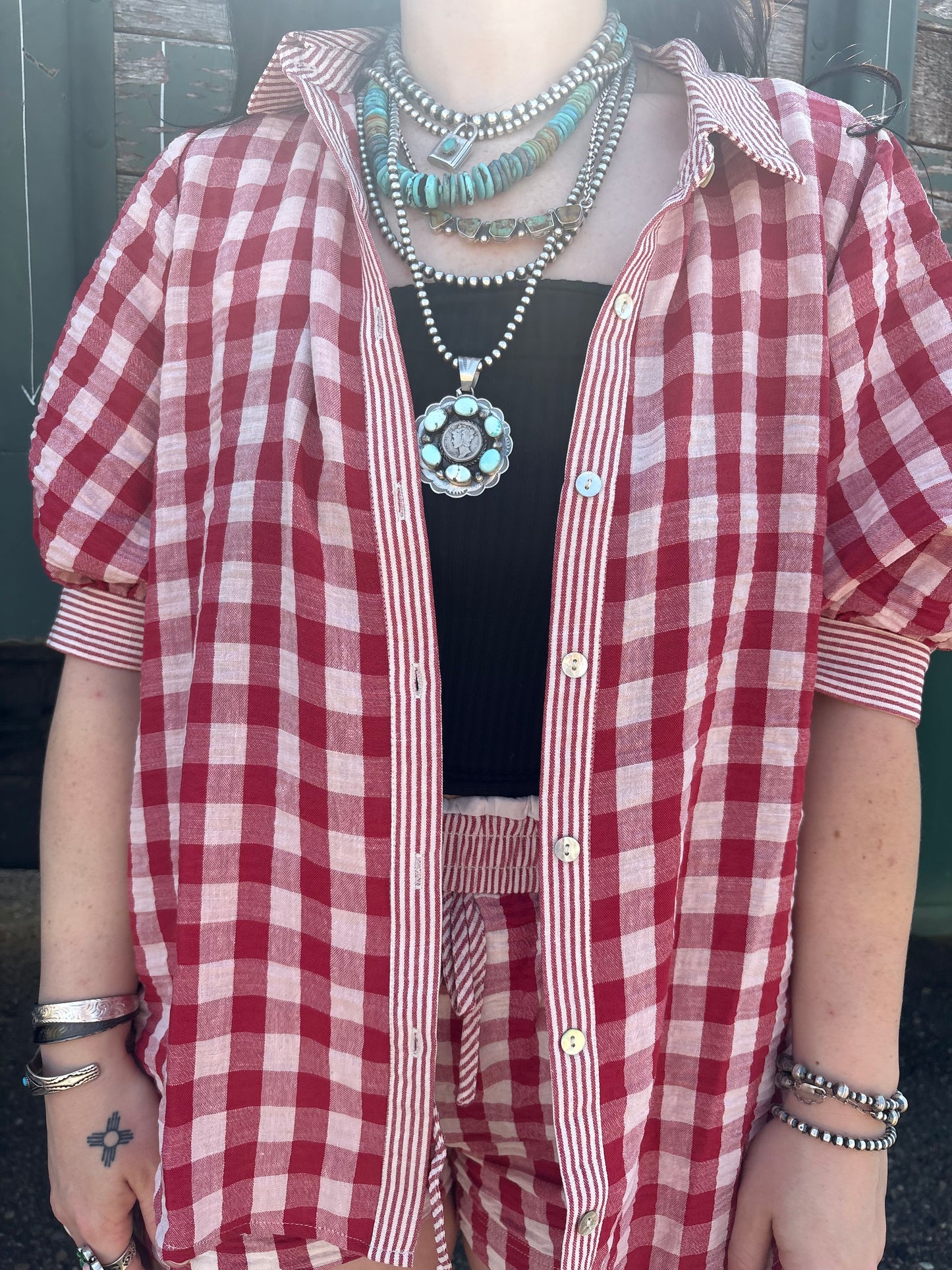 Prairie Breeze Gingham Set *Red