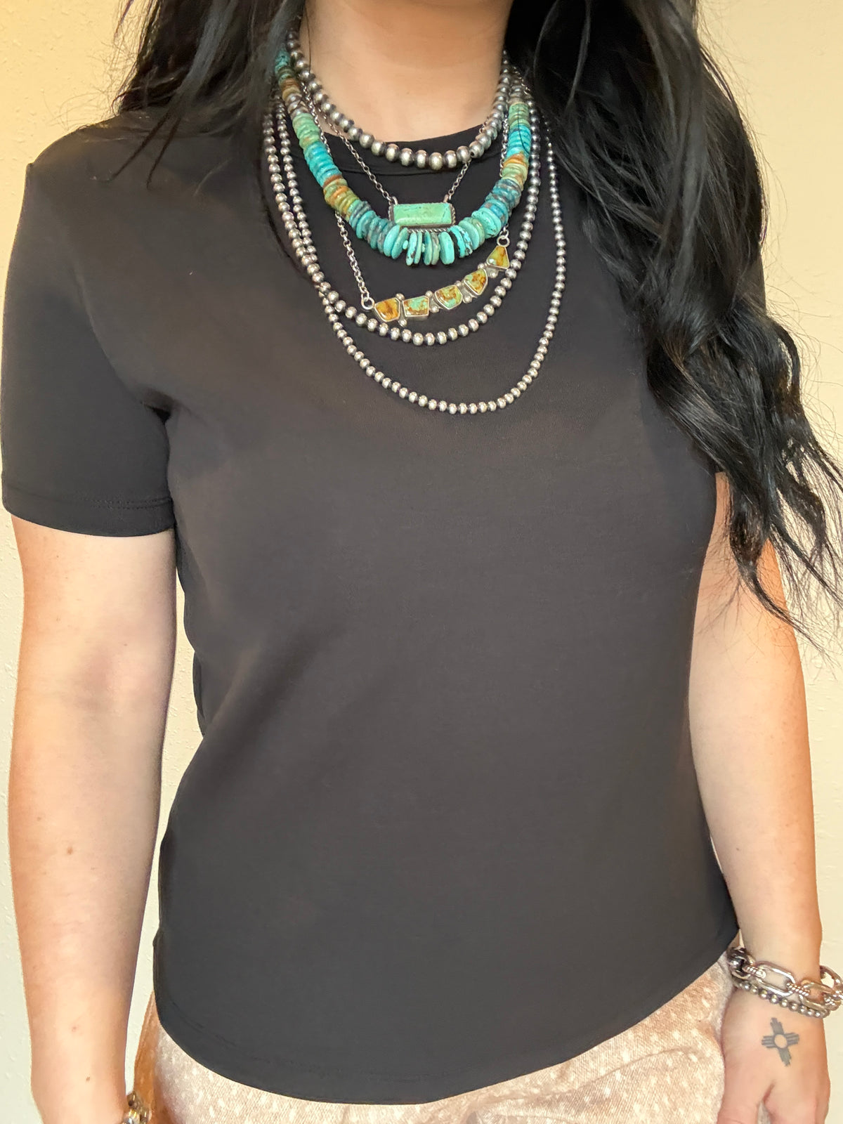 Short Sleeve Round Neck Soft Knit Jersey Top *Lux