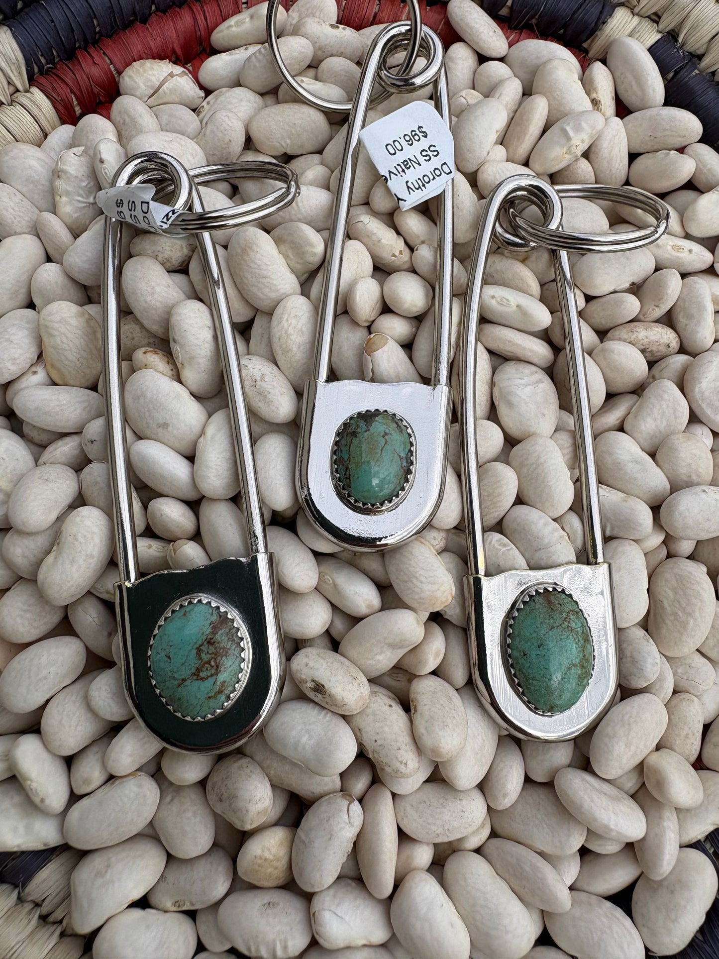 Native made Pin Keychain w/ Turquoise