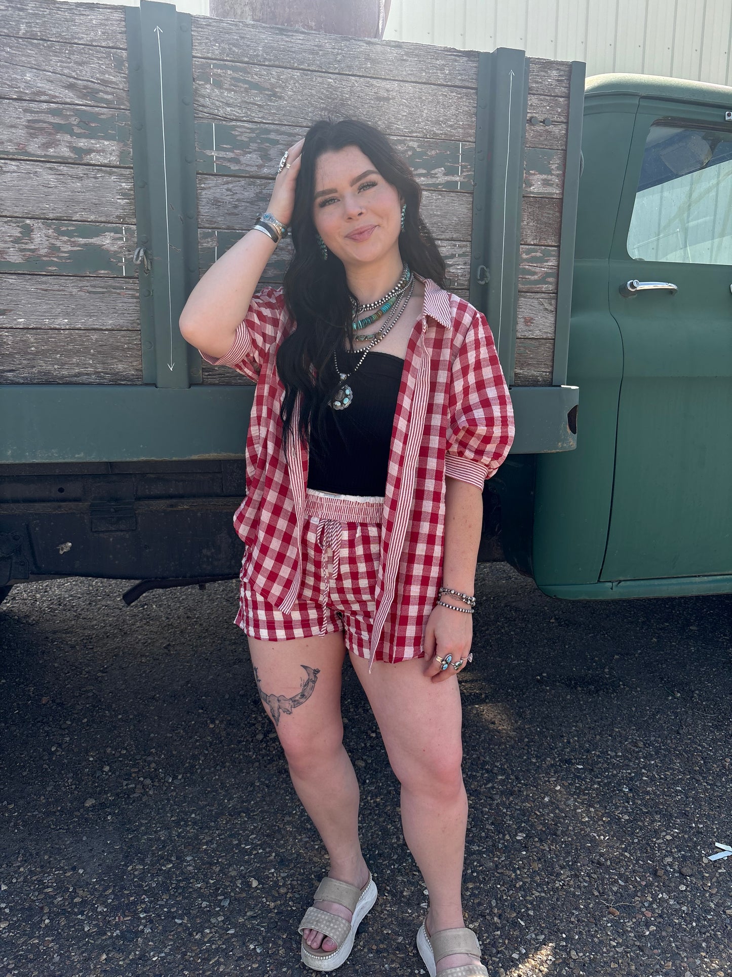 Prairie Breeze Gingham Set *Red