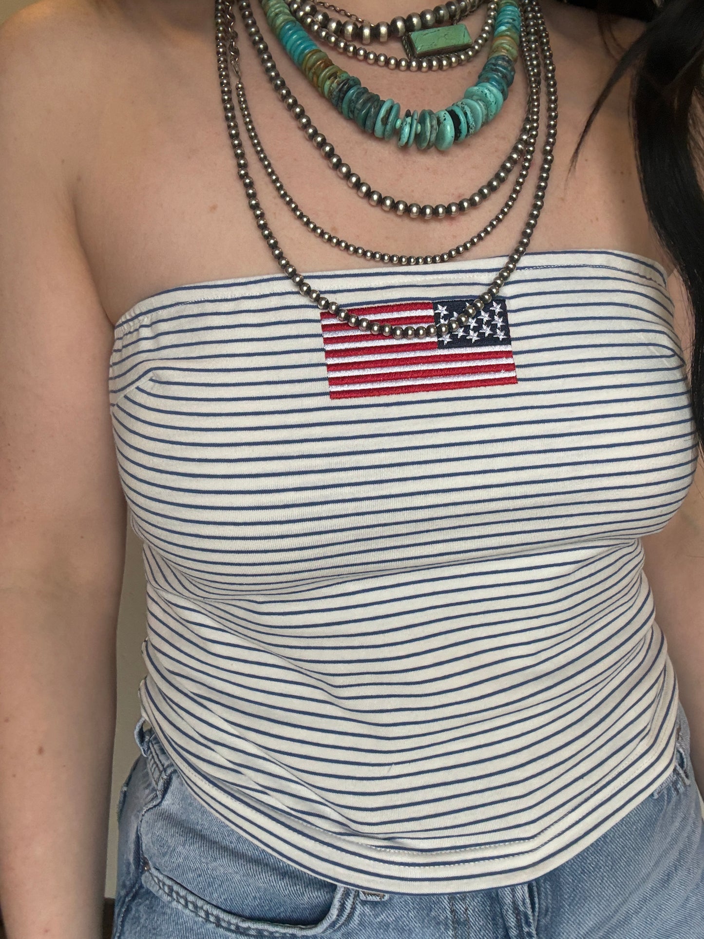 Flag Tube Top *Blue