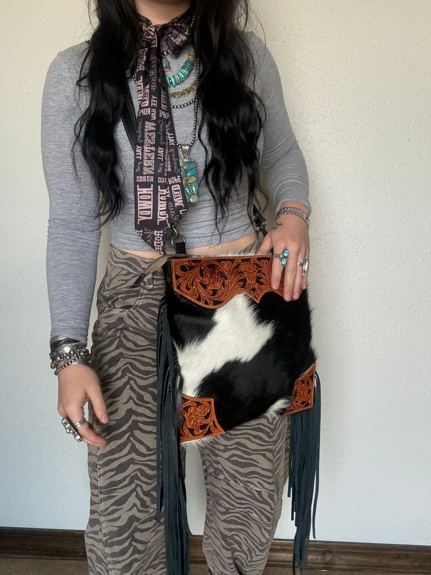 Tumbleweed Fringed Hand-Tooled Bag
