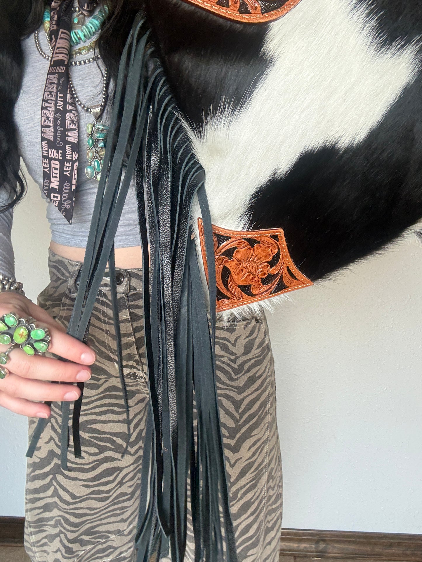 Tumbleweed Fringed Hand-Tooled Bag