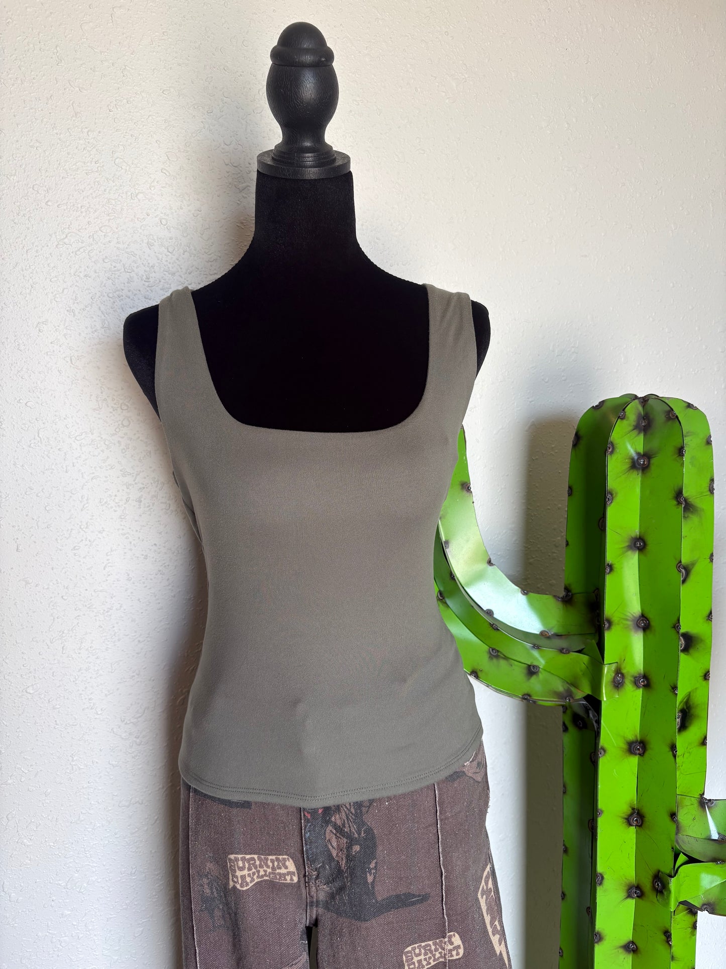 Butter Soft Basic Tank *Dusty Olive