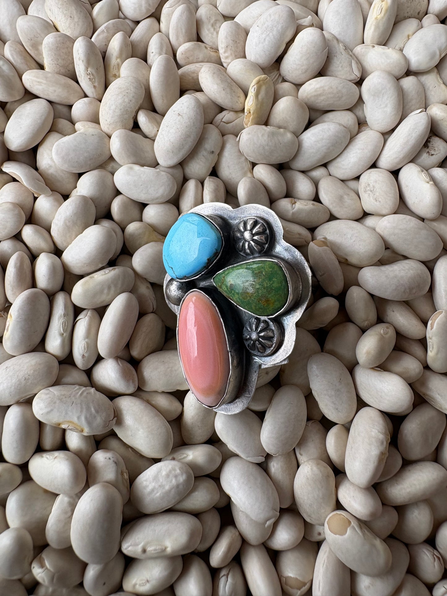 Multi Stone Adjustable Native Made Ring