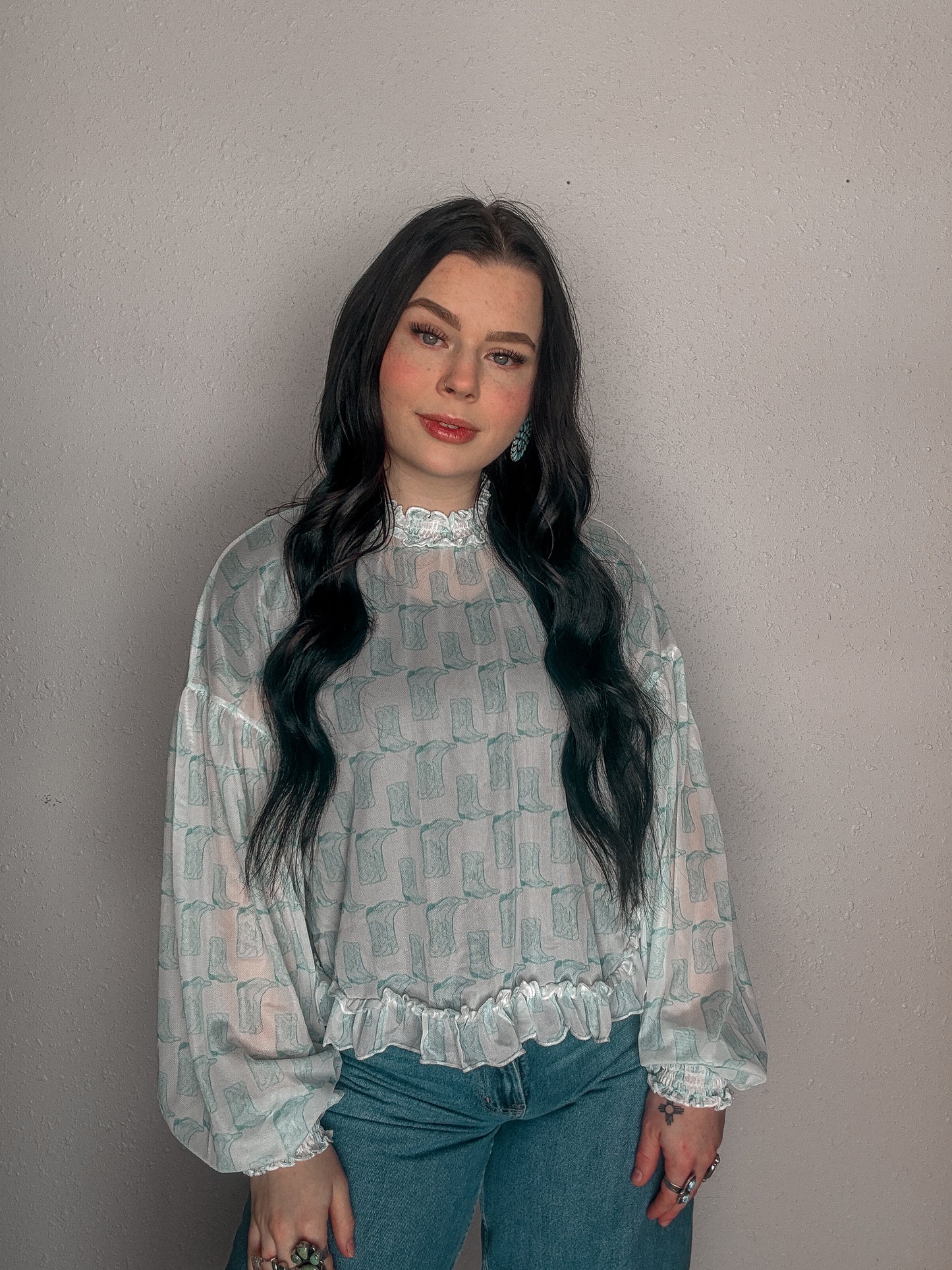 The Betty Boot Ruffle Mesh