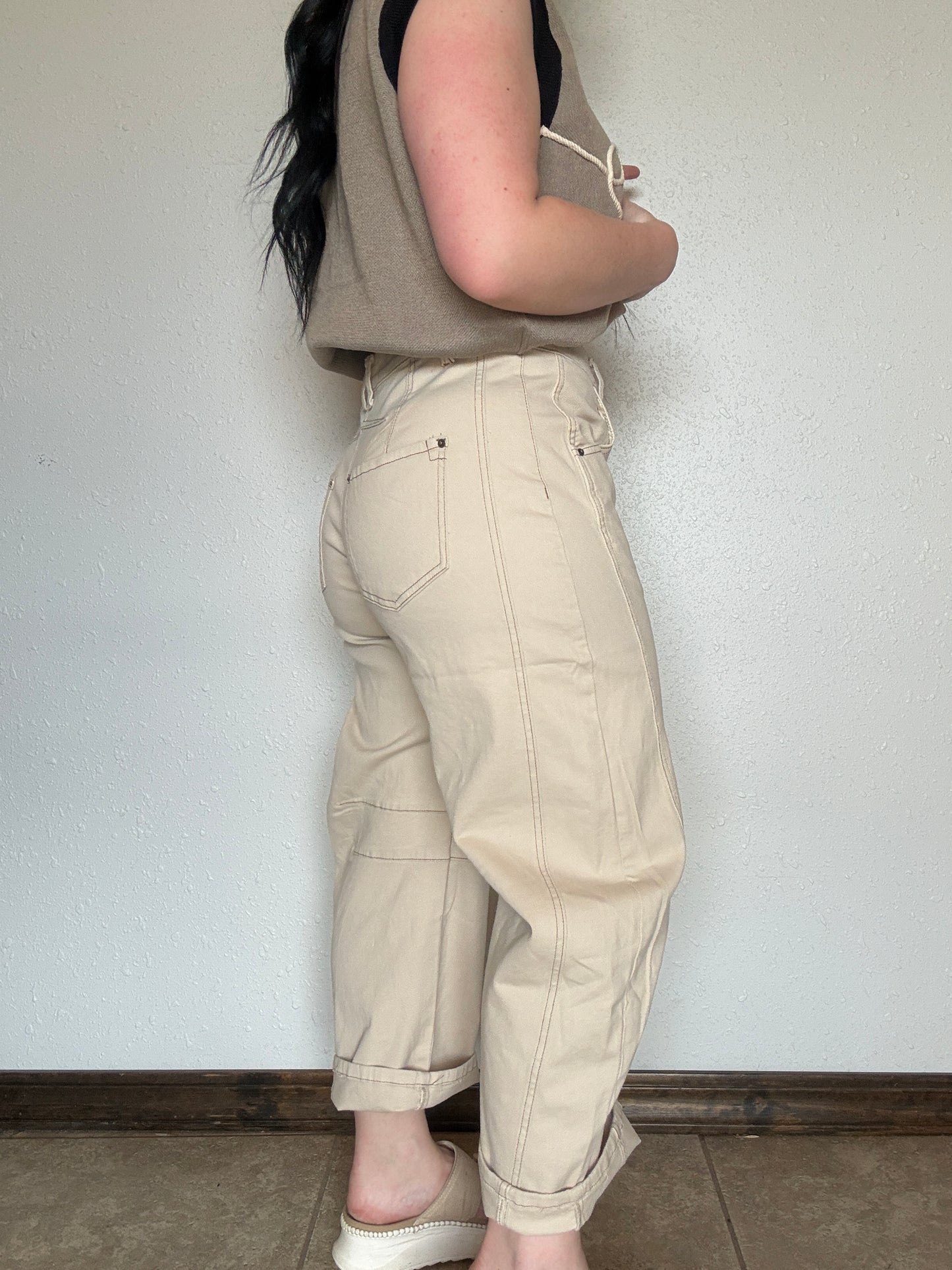 The Tan Pony Barrel Jean