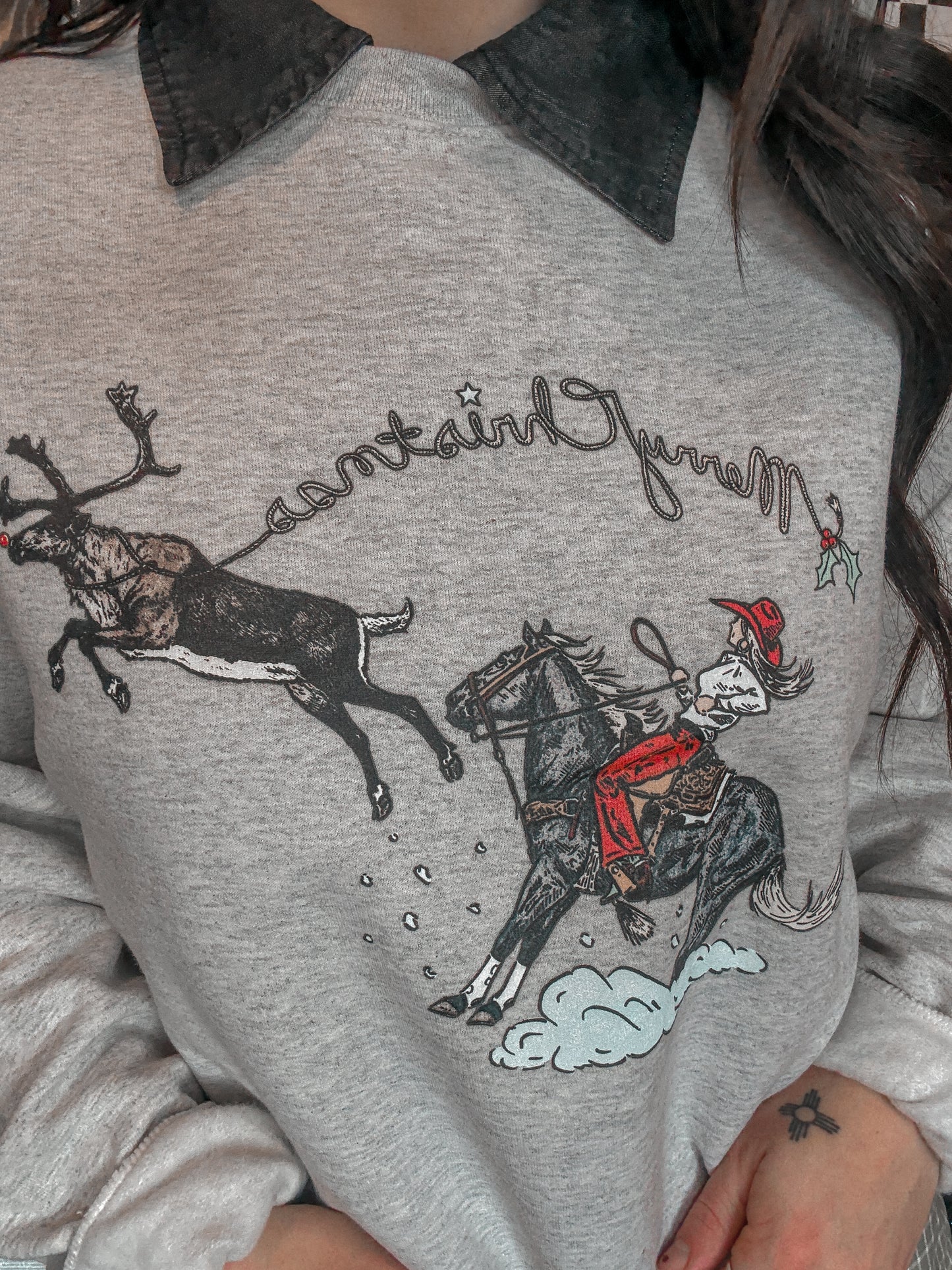 Blu Dorn Painting Merry Christmas Crewneck