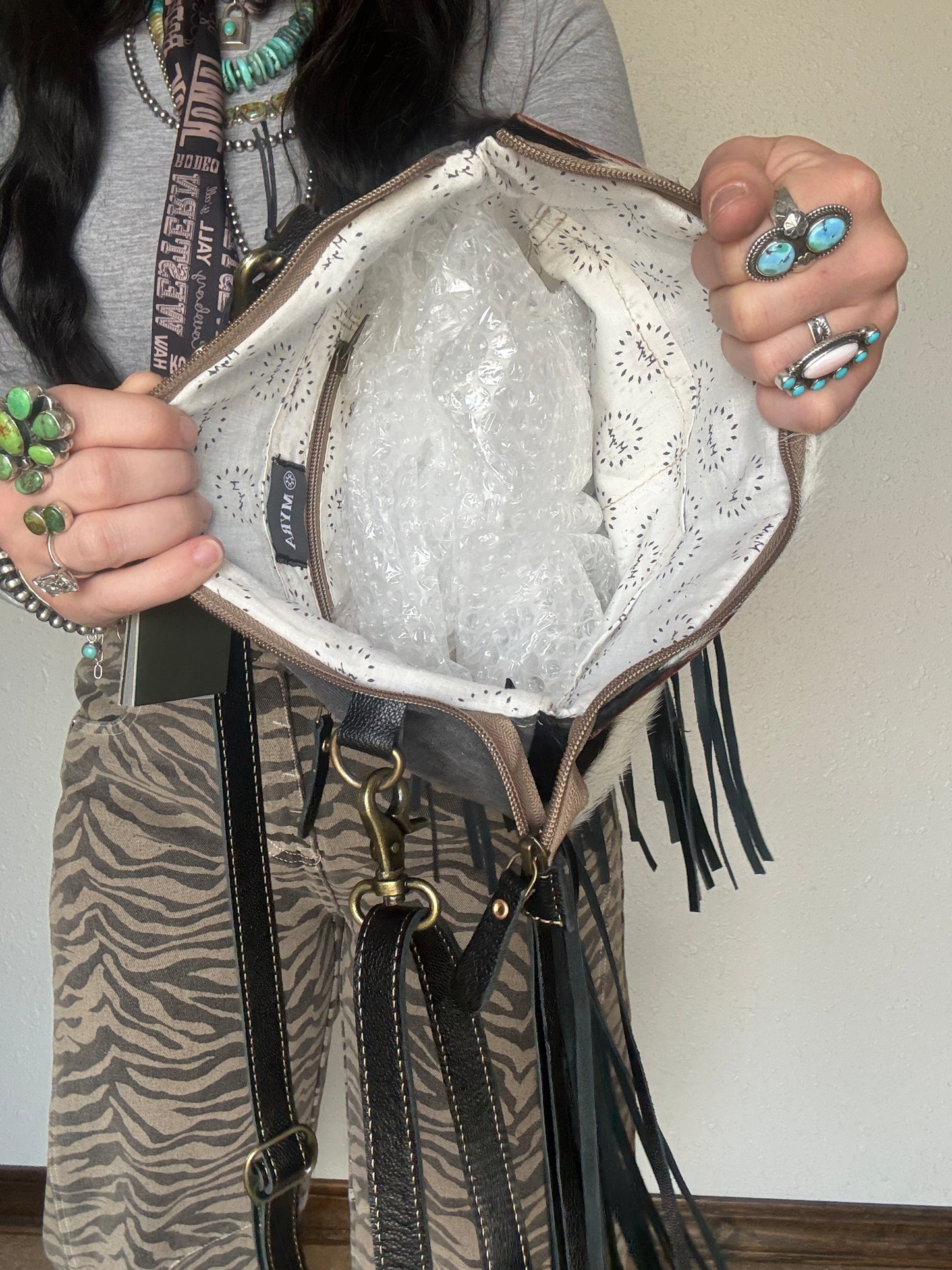 Tumbleweed Fringed Hand-Tooled Bag