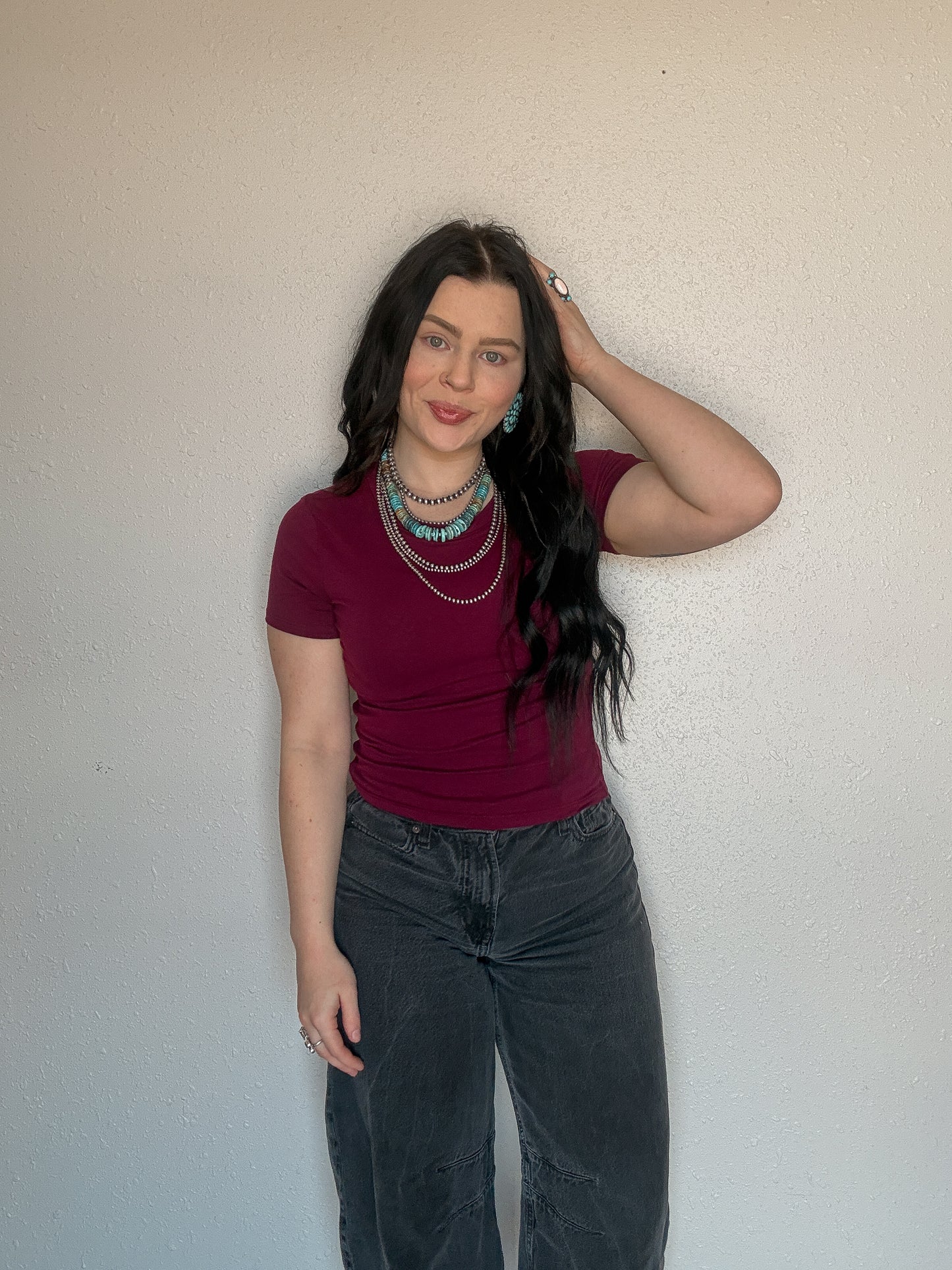 Cotton Basic Tee *Plum