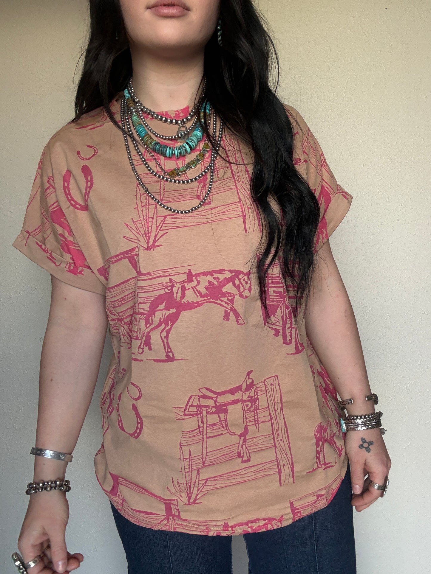 Fancy Fence Line Oversized Tee