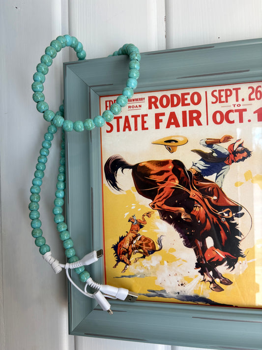 Light Turquoise Beaded 4-In 1 Charging Cable