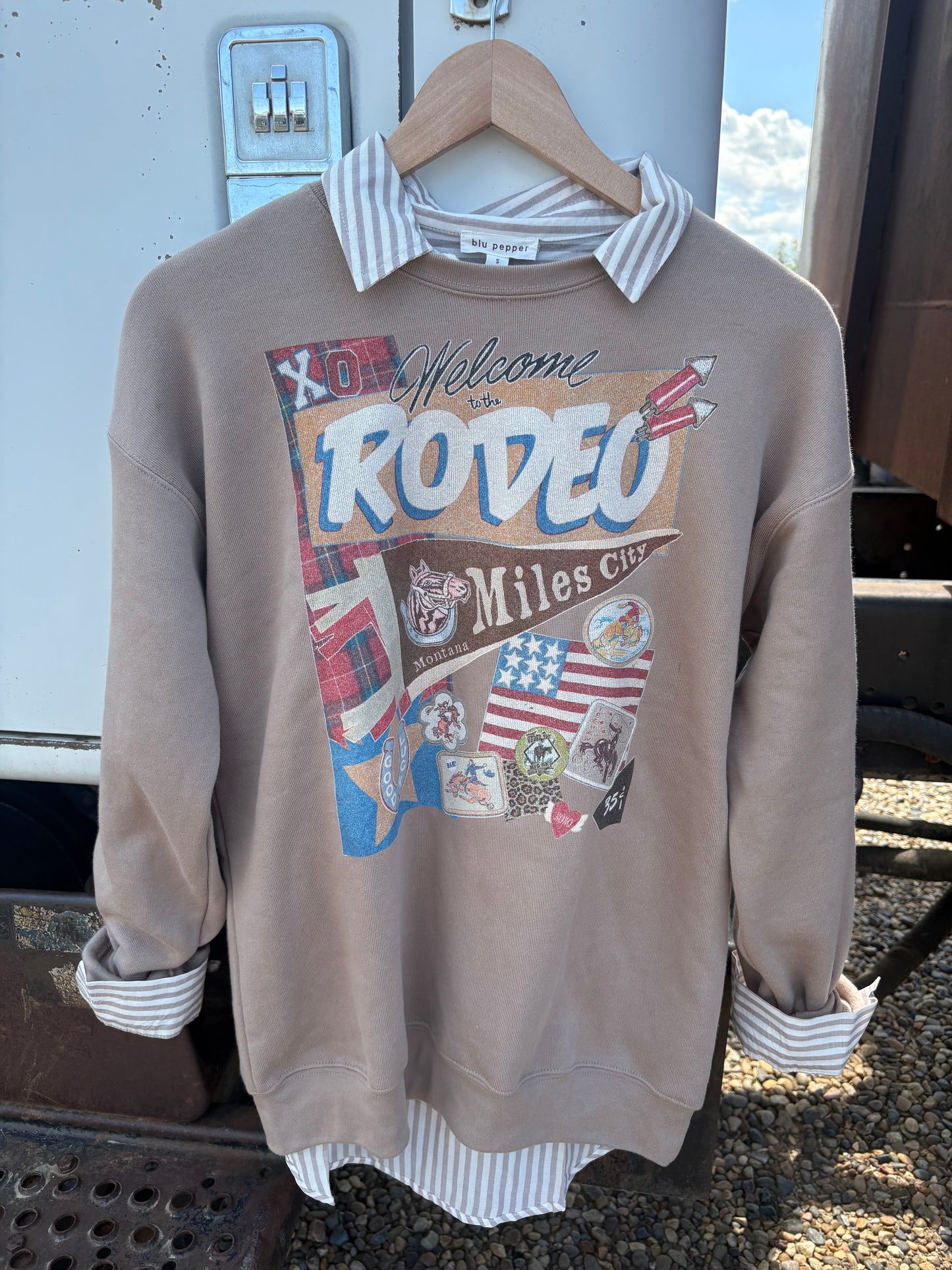 Miles City Banner Hand Drawn Graphic Crewneck