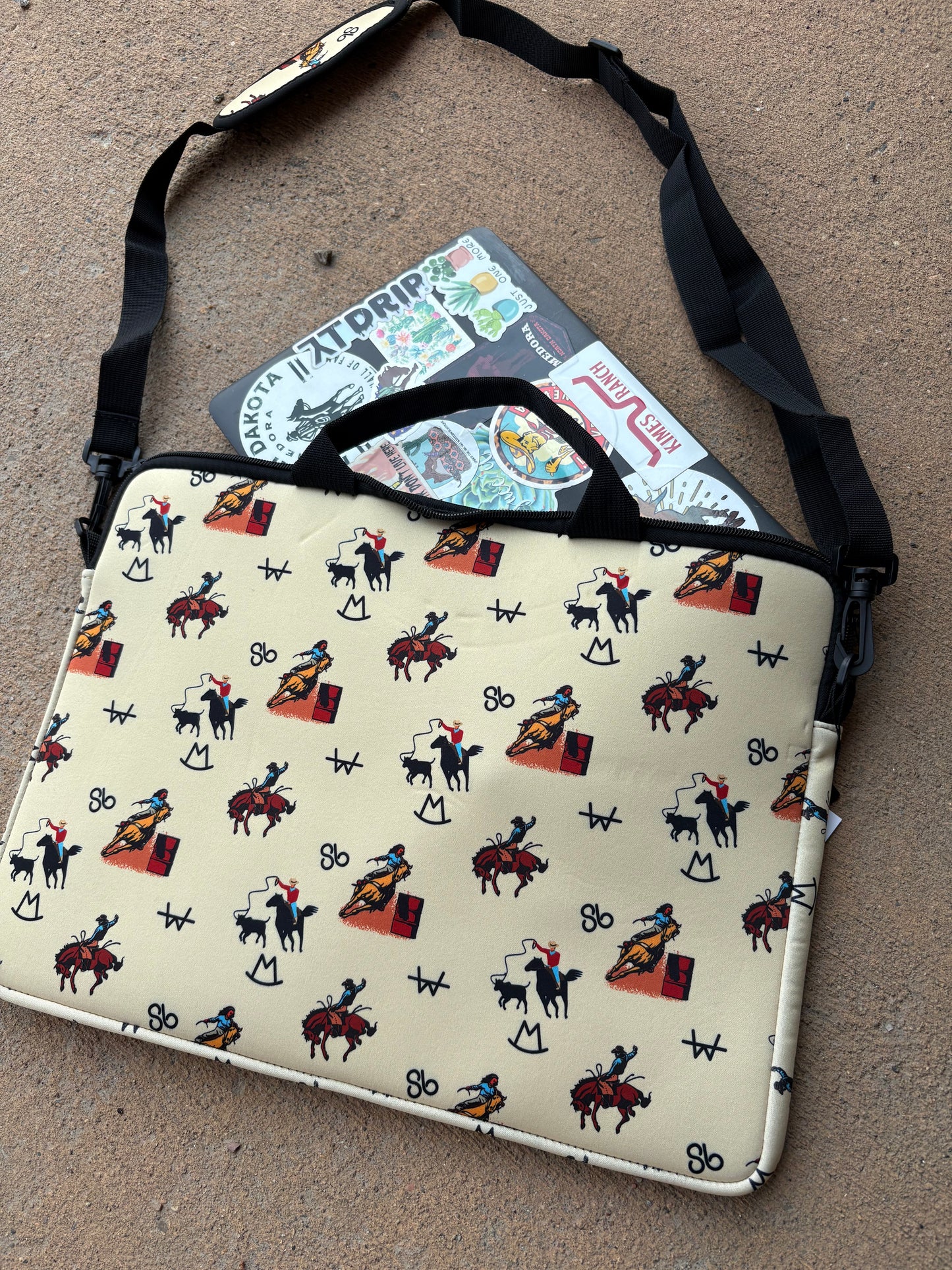 Vintage Cowboy Laptop Shoulder Bag