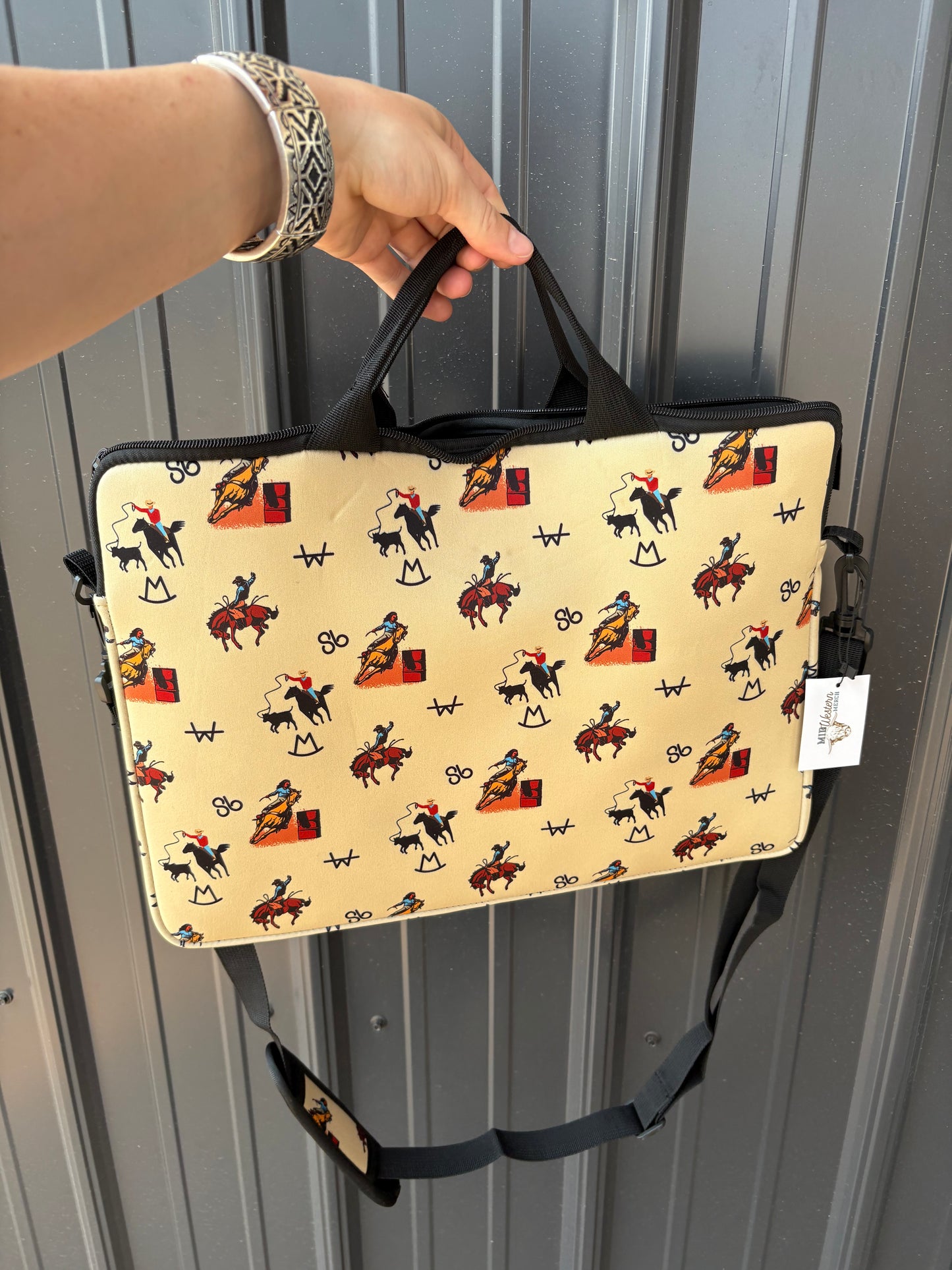 Vintage Cowboy Laptop Shoulder Bag