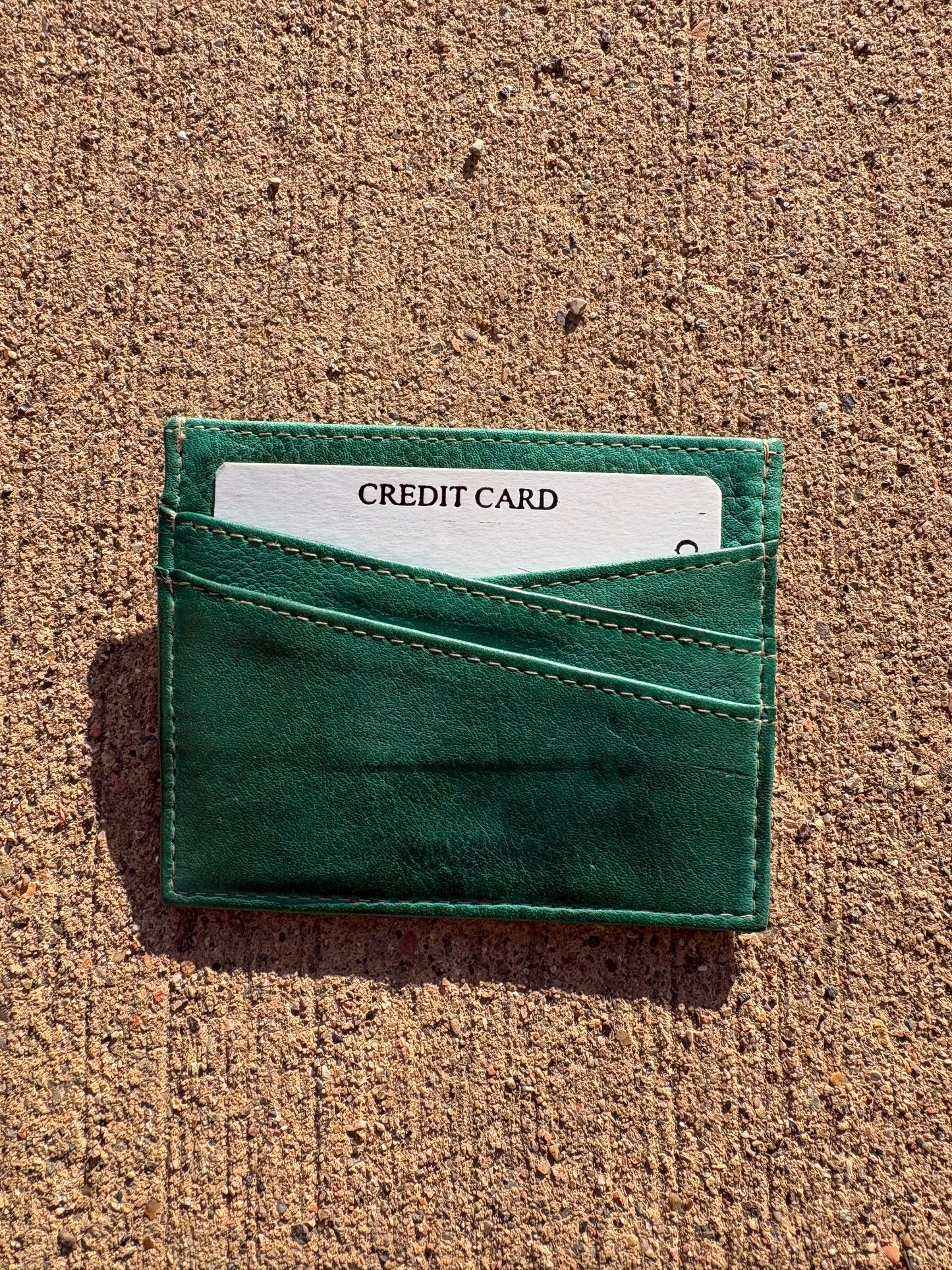 Turquoise Leather Card Holder