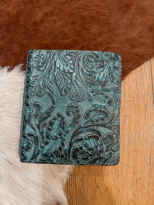 Tooled Embossed Leather Notebook Cover