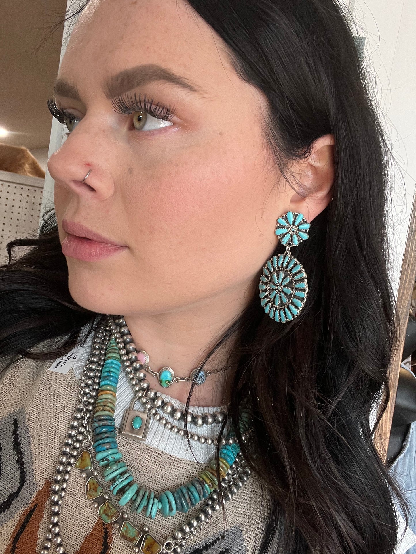 Large Native Made Cluster Dangles by Mary Benally