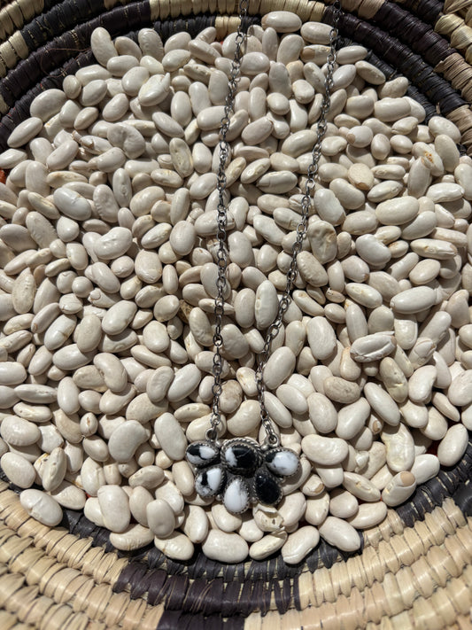 White Buffalo Half Cluster Necklace